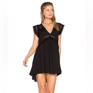 Revolve Suboo XO Mini Dress in Black Lace Fringe Detail Size 6 EUC